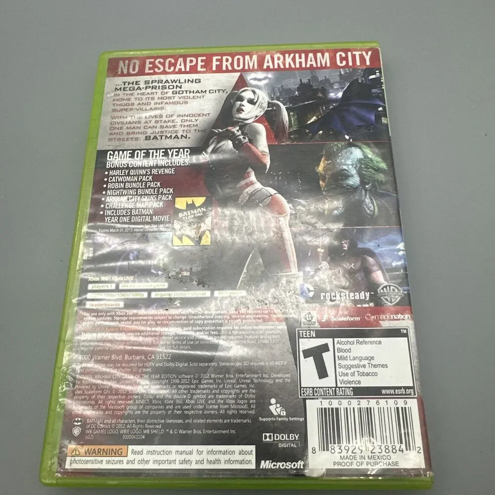 Batman: Arkham City -- Game of the Year Edition (Microsoft Xbox 360, 2012)